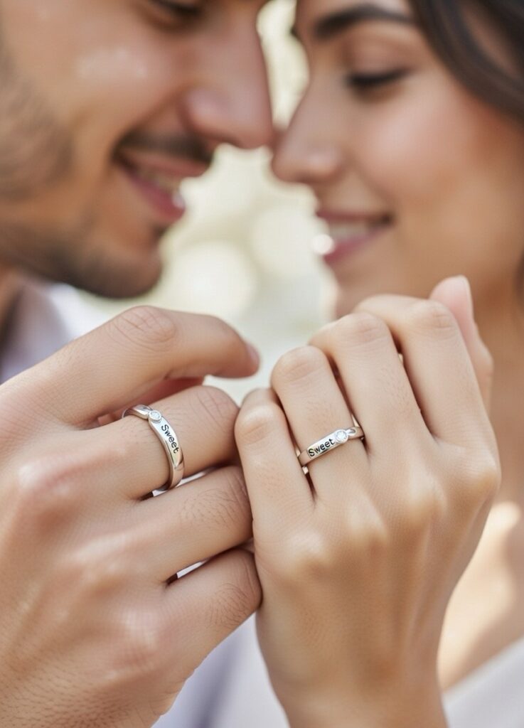 925 Sterling Silver Adjustable Couple Ring – Sweet Engraved Band