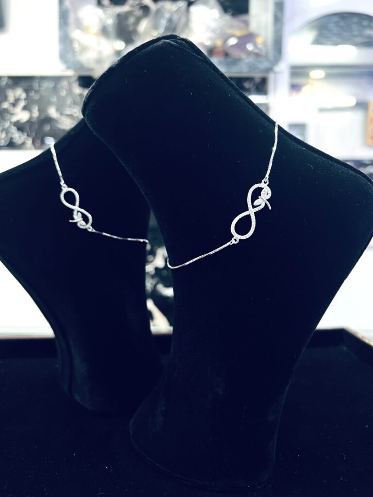 925 Sterling Silver Infinity Knot Anklets 1 Pair