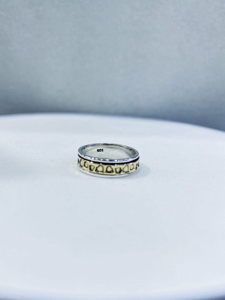 Gold Triangle 925 Silver Band Ring size 10