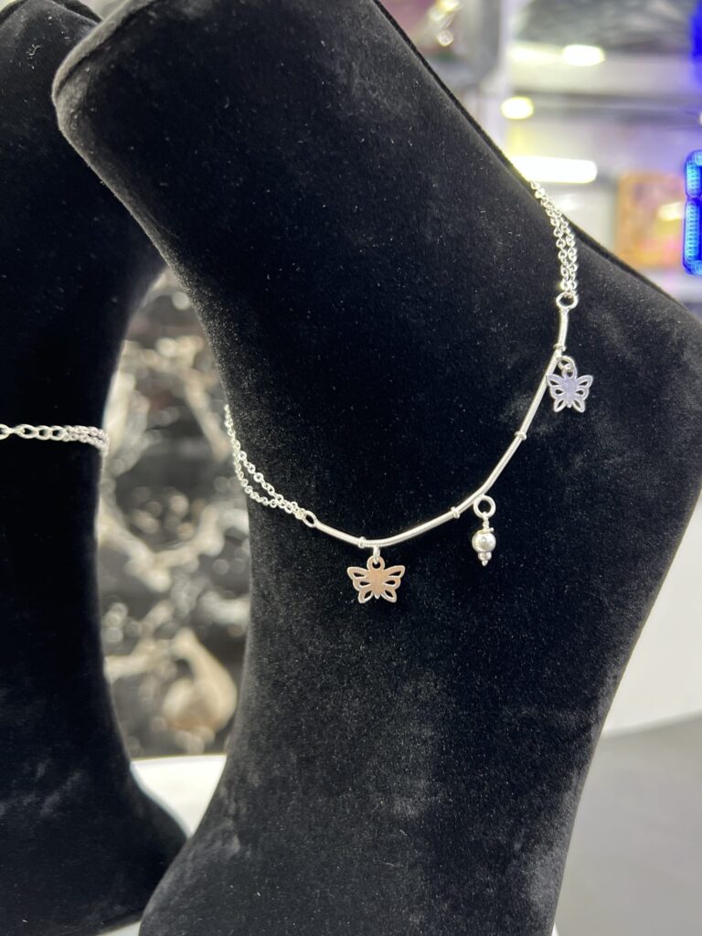 Silver Butterfly Anklet
