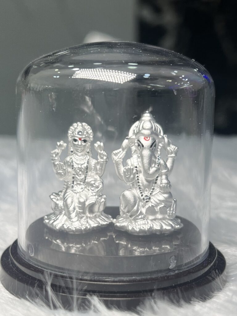 999 Pure Silver Lakshmi Ganesh Idol
